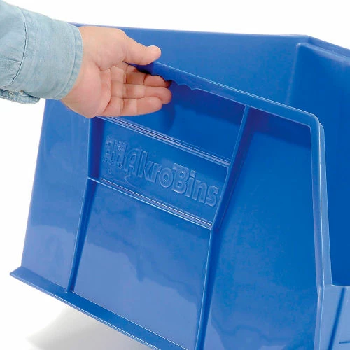 Akro-Mils® AkroBin® Plastic Stack & Hang Bin, 16-1/2"W x 18"D x 11"H, Blue - Pkg Qty 3 5 Akro-Mils® AkroBin® Plastic Stack & Hang Bin, 16-1/2"W x 18"D x 11"H, Blue - Pkg Qty 3 - Image 5