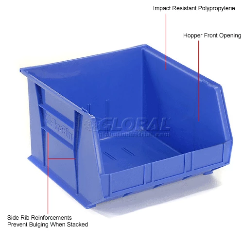 Akro-Mils® AkroBin® Plastic Stack & Hang Bin, 16-1/2"W x 18"D x 11"H, Blue - Pkg Qty 3 14 Akro-Mils® AkroBin® Plastic Stack & Hang Bin, 16-1/2"W x 18"D x 11"H, Blue - Pkg Qty 3 - Image 14