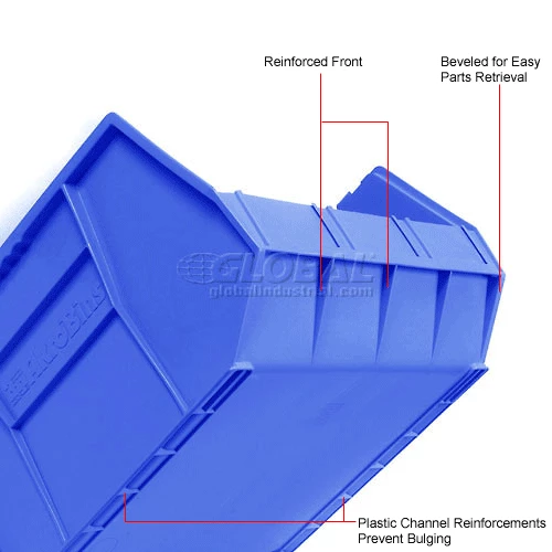 Akro-Mils® AkroBin® Plastic Stack & Hang Bin, 16-1/2"W x 18"D x 11"H, Blue - Pkg Qty 3 15 Akro-Mils® AkroBin® Plastic Stack & Hang Bin, 16-1/2"W x 18"D x 11"H, Blue - Pkg Qty 3 - Image 15
