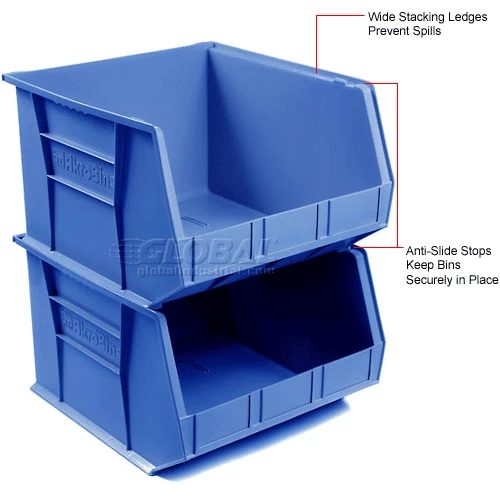 Akro-Mils® AkroBin® Plastic Stack & Hang Bin, 16-1/2"W x 18"D x 11"H, Blue - Pkg Qty 3 16 Akro-Mils® AkroBin® Plastic Stack & Hang Bin, 16-1/2"W x 18"D x 11"H, Blue - Pkg Qty 3 - Image 16