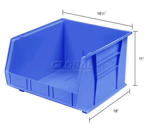 Akro-Mils® AkroBin® Plastic Stack & Hang Bin, 16-1/2"W x 18"D x 11"H, Blue - Pkg Qty 3 18 Akro-Mils® AkroBin® Plastic Stack & Hang Bin, 16-1/2"W x 18"D x 11"H, Blue - Pkg Qty 3 - Image 18