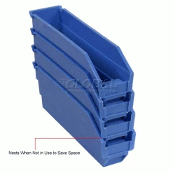Global Industrial™ Plastic Nesting Storage Shelf Bin 2-3/4"W x 11-5/8"D x 4"H Blue - Pkg Qty 24 -Containers & Organizers Sales Store 184836BL 2wco