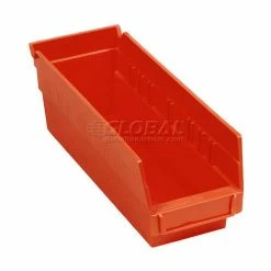 Global Industrial™ Plastic Nesting Storage Shelf Bin 4-1/8"W x 11-5/8"D x 4"H Red - Pkg Qty 24