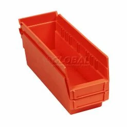 Global Industrial™ Plastic Nesting Storage Shelf Bin 4-1/8"W x 11-5/8"D x 4"H Red - Pkg Qty 24 -Containers & Organizers Sales Store 184837RD 02