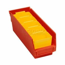 Global Industrial™ Plastic Nesting Storage Shelf Bin 4-1/8"W x 11-5/8"D x 4"H Red - Pkg Qty 24 -Containers & Organizers Sales Store 184837RD 04