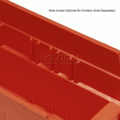 Global Industrial™ Plastic Nesting Storage Shelf Bin 4-1/8"W x 11-5/8"D x 4"H Red - Pkg Qty 24 -Containers & Organizers Sales Store 184837RD 3wco