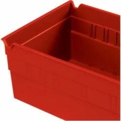 Global Industrial™ Plastic Nesting Storage Shelf Bin 6-5/8"W x 11-5/8"D x 4"H Red - Pkg Qty 12 -Containers & Organizers Sales Store 184838RD 06