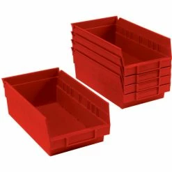 Global Industrial™ Plastic Nesting Storage Shelf Bin 6-5/8"W x 11-5/8"D x 4"H Red - Pkg Qty 12 -Containers & Organizers Sales Store 184838RD 08