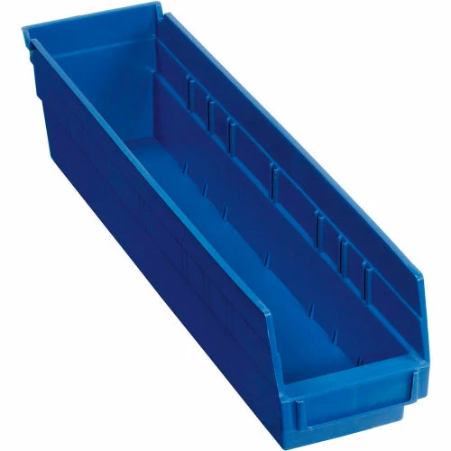 Global Industrial Plastic Nesting Storage Shelf Bin 4-1/8"W x 17-7/8"D x 4"H Blue - Pkg Qty 12 1 Global Industrial Plastic Nesting Storage Shelf Bin 4-1/8"W x 17-7/8"D x 4"H Blue - Pkg Qty 12