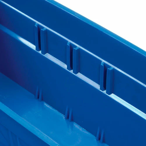 Global Industrial Plastic Nesting Storage Shelf Bin 4-1/8"W x 17-7/8"D x 4"H Blue - Pkg Qty 12 6 Global Industrial Plastic Nesting Storage Shelf Bin 4-1/8"W x 17-7/8"D x 4"H Blue - Pkg Qty 12 - Image 6