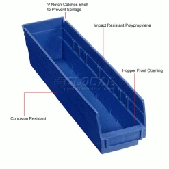 Global Industrial Plastic Nesting Storage Shelf Bin 4-1/8"W x 17-7/8"D x 4"H Blue - Pkg Qty 12 23 Global Industrial Plastic Nesting Storage Shelf Bin 4-1/8"W x 17-7/8"D x 4"H Blue - Pkg Qty 12 -Containers & Organizers Sales Store 184839BL 1wco