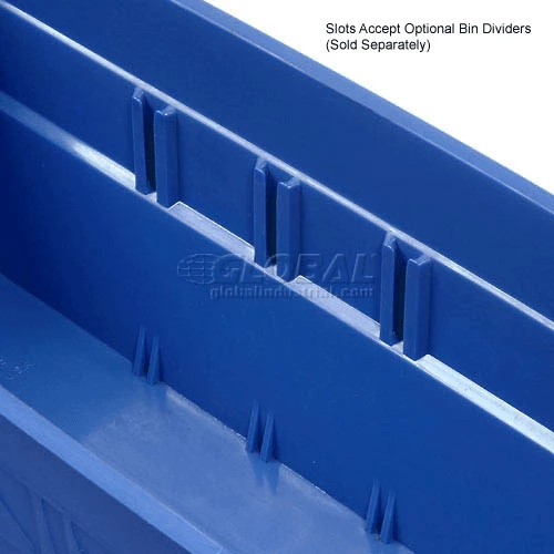 Global Industrial Plastic Nesting Storage Shelf Bin 4-1/8"W x 17-7/8"D x 4"H Blue - Pkg Qty 12 11 Global Industrial Plastic Nesting Storage Shelf Bin 4-1/8"W x 17-7/8"D x 4"H Blue - Pkg Qty 12 - Image 11