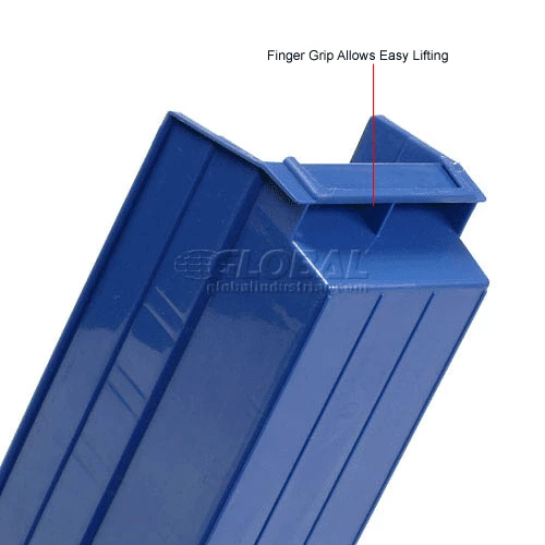 Global Industrial Plastic Nesting Storage Shelf Bin 4-1/8"W x 17-7/8"D x 4"H Blue - Pkg Qty 12 12 Global Industrial Plastic Nesting Storage Shelf Bin 4-1/8"W x 17-7/8"D x 4"H Blue - Pkg Qty 12 - Image 12