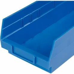 Global Industrial™ Plastic Nesting Storage Shelf Bin 6-5/8"W x 17-7/8"D x 4"H Blue - Pkg Qty 12 -Containers & Organizers Sales Store 184840BL 02