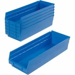 Global Industrial™ Plastic Nesting Storage Shelf Bin 6-5/8"W x 17-7/8"D x 4"H Blue - Pkg Qty 12 -Containers & Organizers Sales Store 184840BL 07