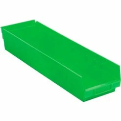 Global Industrial™ Plastic Nesting Storage Shelf Bin 6-5/8"W x 23-5/8"D x 4"H Green - Pkg Qty 6
