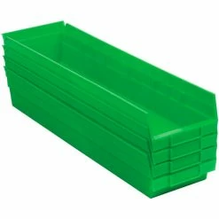 Global Industrial Plastic Nesting Storage Shelf Bin 6-5/8"W x 23-5/8"D x 4"H Green - Pkg Qty 6 17 Global Industrial Plastic Nesting Storage Shelf Bin 6-5/8"W x 23-5/8"D x 4"H Green - Pkg Qty 6 -Containers & Organizers Sales Store 184842GN 02