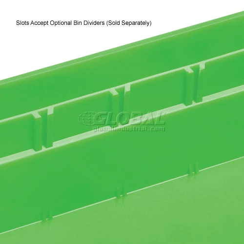 Global Industrial Plastic Nesting Storage Shelf Bin 6-5/8"W x 23-5/8"D x 4"H Green - Pkg Qty 6 11 Global Industrial Plastic Nesting Storage Shelf Bin 6-5/8"W x 23-5/8"D x 4"H Green - Pkg Qty 6 - Image 11