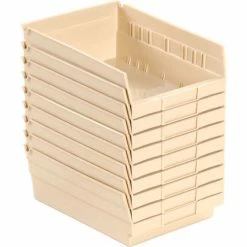 Global Industrial Plastic Nesting Storage Shelf Bin 8-3/8"W x 11-5/8"D x 4"H Beige - Pkg Qty 12 24 Global Industrial Plastic Nesting Storage Shelf Bin 8-3/8"W x 11-5/8"D x 4"H Beige - Pkg Qty 12 -Containers & Organizers Sales Store 184843BG 04