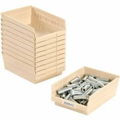 Global Industrial Plastic Nesting Storage Shelf Bin 8-3/8"W x 11-5/8"D x 4"H Beige - Pkg Qty 12 25 Global Industrial Plastic Nesting Storage Shelf Bin 8-3/8"W x 11-5/8"D x 4"H Beige - Pkg Qty 12 -Containers & Organizers Sales Store 184843BG 05