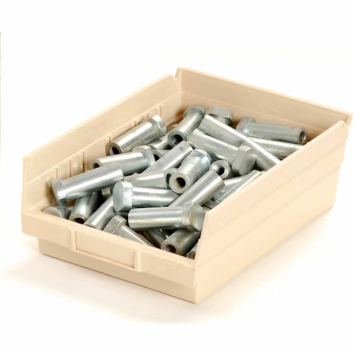 Global Industrial Plastic Nesting Storage Shelf Bin 8-3/8"W x 11-5/8"D x 4"H Beige - Pkg Qty 12 6 Global Industrial Plastic Nesting Storage Shelf Bin 8-3/8"W x 11-5/8"D x 4"H Beige - Pkg Qty 12 - Image 6