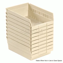 Global Industrial Plastic Nesting Storage Shelf Bin 8-3/8"W x 11-5/8"D x 4"H Beige - Pkg Qty 12 37 Global Industrial Plastic Nesting Storage Shelf Bin 8-3/8"W x 11-5/8"D x 4"H Beige - Pkg Qty 12 -Containers & Organizers Sales Store 184843BG 2wco