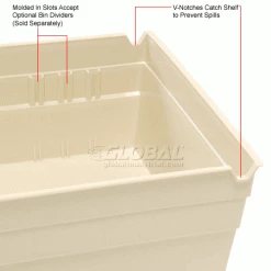 Global Industrial Plastic Nesting Storage Shelf Bin 8-3/8"W x 11-5/8"D x 4"H Beige - Pkg Qty 12 38 Global Industrial Plastic Nesting Storage Shelf Bin 8-3/8"W x 11-5/8"D x 4"H Beige - Pkg Qty 12 -Containers & Organizers Sales Store 184843BG 3wco