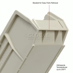 Akro-Mils® AkroBin® Plastic Stack & Hang Bin, 4-1/8"W x 10-7/8"D x 4"H, Stone - Pkg Qty 12 -Containers & Organizers Sales Store 188013BG 2wco