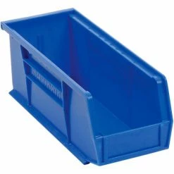 Akro-Mils® AkroBin® Plastic Stack & Hang Bin, 4-1/8"W x 10-7/8"D x 4"H, Blue - Pkg Qty 12