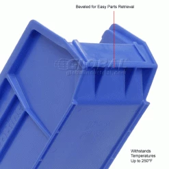 Akro-Mils® AkroBin® Plastic Stack & Hang Bin, 4-1/8"W x 10-7/8"D x 4"H, Blue - Pkg Qty 12 -Containers & Organizers Sales Store 188013BL 2wco