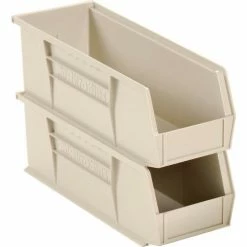 Akro-Mils® AkroBin® Plastic Stack & Hang Bin, 5-1/2"W x 14-3/4"D x 5"H, Stone - Pkg Qty 12 -Containers & Organizers Sales Store 188015BG 04