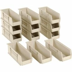 Akro-Mils® AkroBin® Plastic Stack & Hang Bin, 5-1/2"W x 14-3/4"D x 5"H, Stone - Pkg Qty 12 -Containers & Organizers Sales Store 188015BG 06