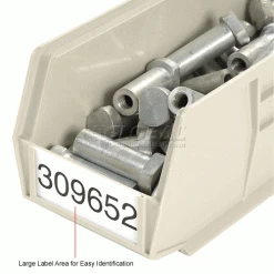 Akro-Mils® AkroBin® Plastic Stack & Hang Bin, 5-1/2"W x 14-3/4"D x 5"H, Stone - Pkg Qty 12 -Containers & Organizers Sales Store 188015BG 5wco