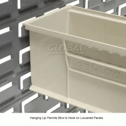 Akro-Mils® AkroBin® Plastic Stack & Hang Bin, 5-1/2"W x 14-3/4"D x 5"H, Stone - Pkg Qty 12 -Containers & Organizers Sales Store 188015BG 6wco