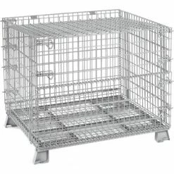Global Industrial™ Folding Wire Container 40"L x 32"W x 34-1/2"H 4000 Lb. Capacity -Containers & Organizers Sales Store 198696 05 3