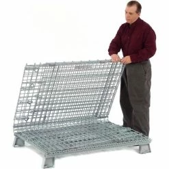 Global Industrial™ Folding Wire Container 40"L x 32"W x 34-1/2"H 4000 Lb. Capacity -Containers & Organizers Sales Store 198696 12 3