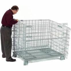 Global Industrial™ Folding Wire Container, 48"L x 40"W x 42-1/2"H, 4000 Lb. Capacity -Containers & Organizers Sales Store 198696 17 1