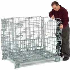 Global Industrial™ Folding Wire Container, 48"L x 40"W x 42-1/2"H, 4000 Lb. Capacity -Containers & Organizers Sales Store 198696 18 1