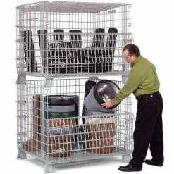 Global Industrial™ Folding Wire Container 48"L x 40"W x 42-1/2"H 5000 Lb. Capacity -Containers & Organizers Sales Store 198696 25 4
