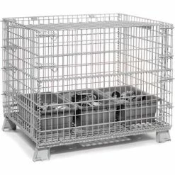Global Industrial™ Folding Wire Container 48"L x 40"W x 42-1/2"H 5000 Lb. Capacity -Containers & Organizers Sales Store 198696 54 4