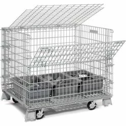 Global Industrial™ Folding Wire Container 40"L x 32"W x 34-1/2"H 4000 Lb. Capacity -Containers & Organizers Sales Store 198696 57 3