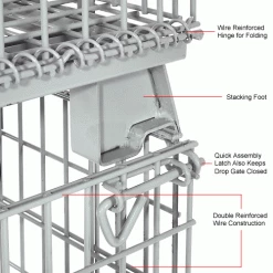 Global Industrial™ Folding Wire Container 40"L x 32"W x 34-1/2"H 4000 Lb. Capacity -Containers & Organizers Sales Store 198697 4wco 3