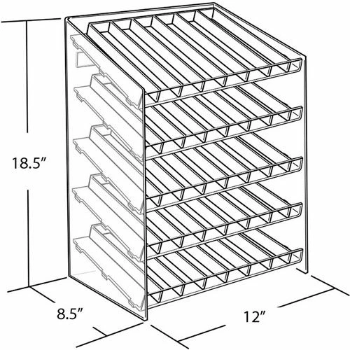 Global Approved 222685, 40 Compartment Cosmetic Display, 12"W x 18.5"H x 8.5"D, CLR, 1 Pc 3 Global Approved 222685, 40 Compartment Cosmetic Display, 12"W x 18.5"H x 8.5"D, CLR, 1 Pc - Image 3