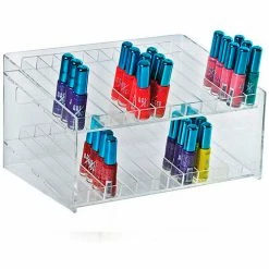 Global Approved 222882, 24 Compartment Cosmetic Display, 12"W x 6.5"H x 8.5"D, CLR, 1 Pc