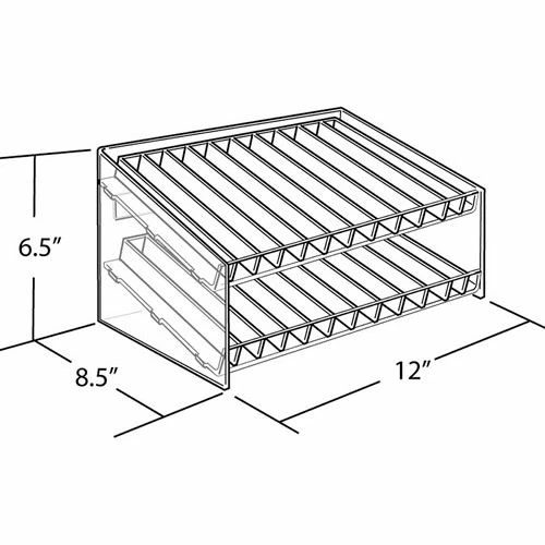 Global Approved 222882, 24 Compartment Cosmetic Display, 12"W x 6.5"H x 8.5"D, CLR, 1 Pc 3 Global Approved 222882, 24 Compartment Cosmetic Display, 12"W x 6.5"H x 8.5"D, CLR, 1 Pc - Image 3