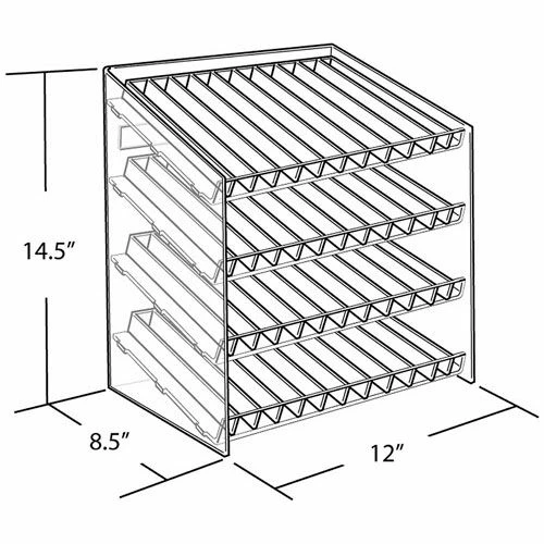 Global Approved 222884, 48 Compartment Cosmetic Display, 12"W x 14.5"H x 8.5"D, CLR, 1 Pc 3 Global Approved 222884, 48 Compartment Cosmetic Display, 12"W x 14.5"H x 8.5"D, CLR, 1 Pc - Image 3