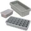 Dandux Dividable Nesting Plastic Box 50P1805050 - 17-3/4"L x 5-1/2"W x 5"H, Gray - Pkg Qty 8