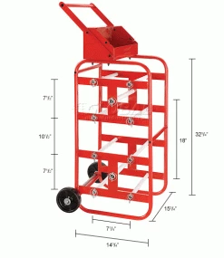 Global Industrial™ Wire Reel Caddy, 31"H x 16"D x 14"W -Containers & Organizers Sales Store 230002X dim