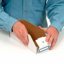 Global Industrial™ Foldable Corrugated Shelf Bin 2"W x 18"D x 4-1/2"H, White - Pkg Qty 100 -Containers & Organizers Sales Store 234804 07