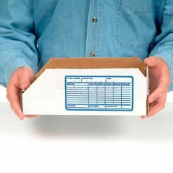 Global Industrial™ Foldable Corrugated Shelf Bin 2"W x 18"D x 4-1/2"H, White - Pkg Qty 100 -Containers & Organizers Sales Store 234804 09